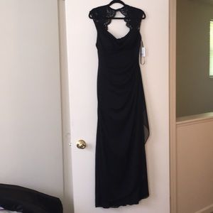 David’s Bridal Xscape Cap Sleeve Black Dress